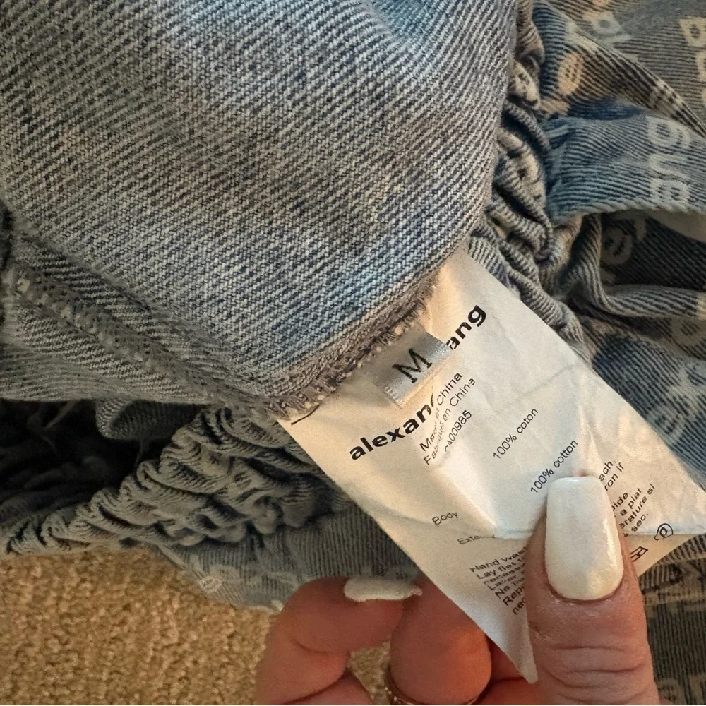Alexander Wang Logo Print Denim Joggers - Picture 4 of 5